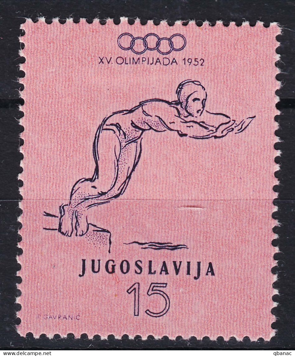 Yugoslavia Republic Olympic Games Helsinki 1952 Mi#700 Mint Hinged - Nuovi