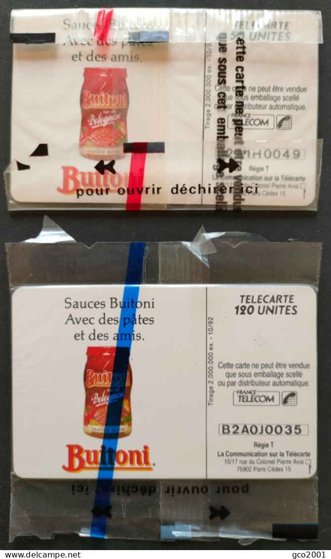 TELECARTE PUBLIQUE FRANCE F296B + F297 - BUITONI - 50 U + 120 U - GEM 1 - NSB - 1992