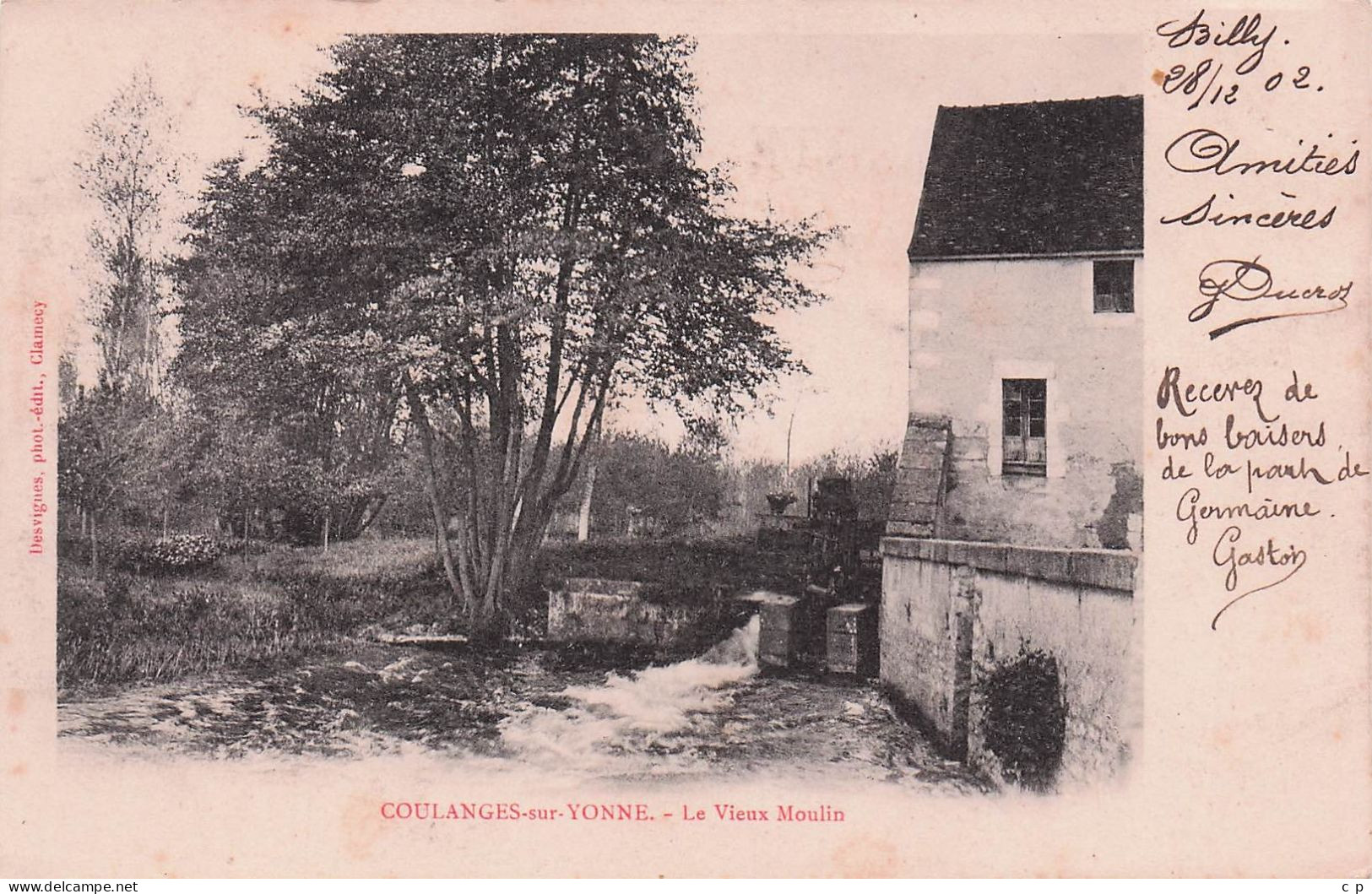 Coulanges Sur Yonne - Au Port - Le  Vieux Moulin -  CPA °Jp - Coulanges Sur Yonne