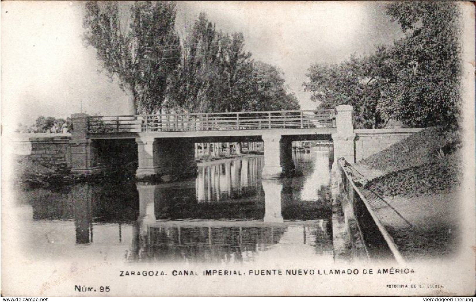 ! Alte Ansichtskarte Zaragoza , Canal Imperial, Ponte Nuevo Llamado De America - Zaragoza