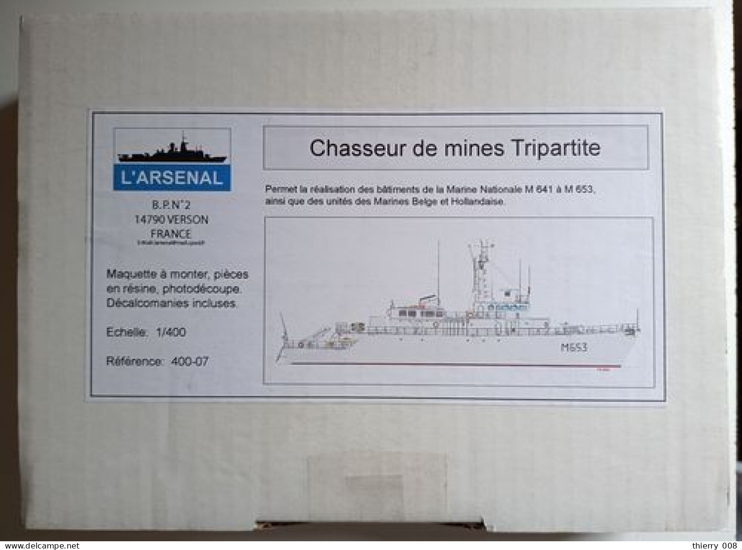 Maquette à Monter Bateau Chasseur De Mines Tripartite Echelle 1/400  Marque L'Arsenal - Sin Clasificación