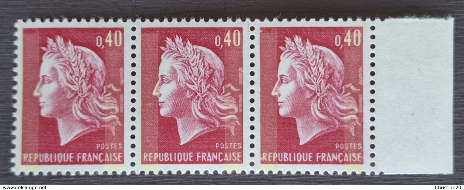 France 1969 N°1536Ba En Bande De 3 BdF **TB Cote 9€ - 1967-1970 Marianne De Cheffer