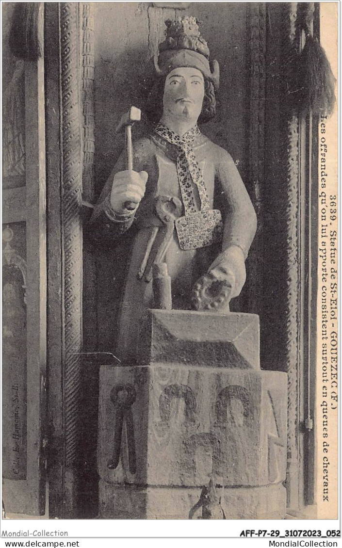 AFFP7-29-0554 - Statue De ST-ELOI-GOUEZEC - Les Offrandes Qu'on Lui Apporte Consistent Surtout En Queues De Chevaux  - Gouézec