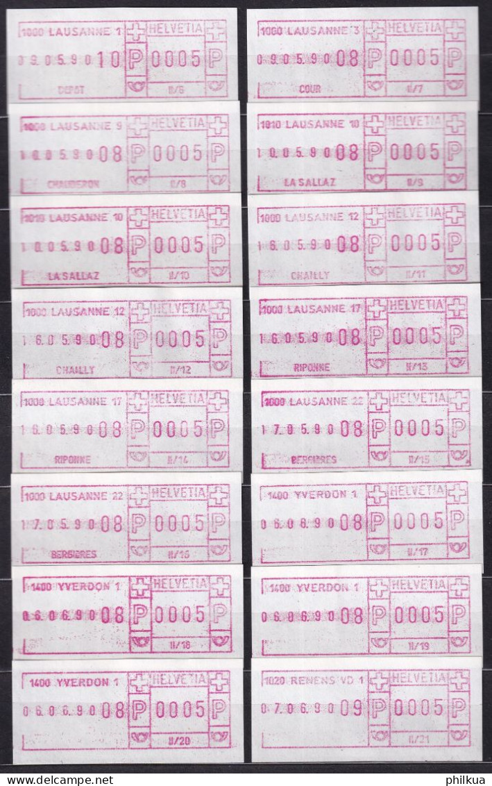 Postkreis II / Sammlung FraMA - Alle Verschieden - Köniz, Nidau, Belp, Zollikofen, Herzogenbuchsee, Worb, Renens, Morges - Postage Meters