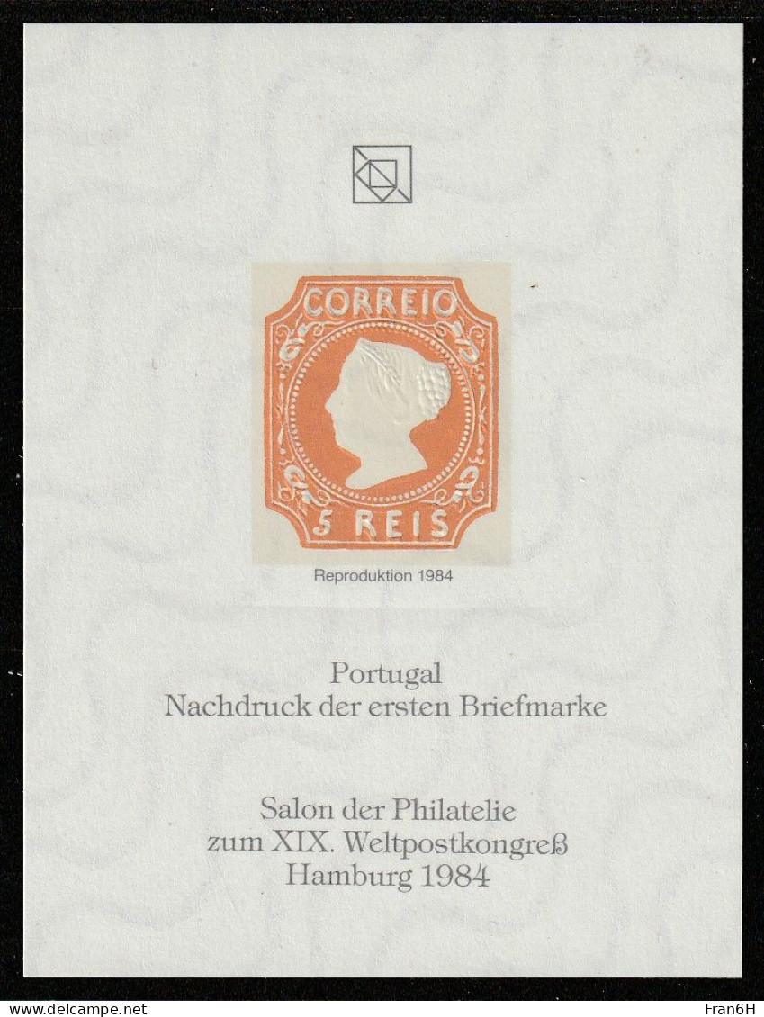 U.P.U. - Congrés Hambourg 1984 - Repro. 1er Timbre Du Portugal - Neuf - Hamburg 84 - Salon UPU - Portugal Briefmarke - U.P.U.