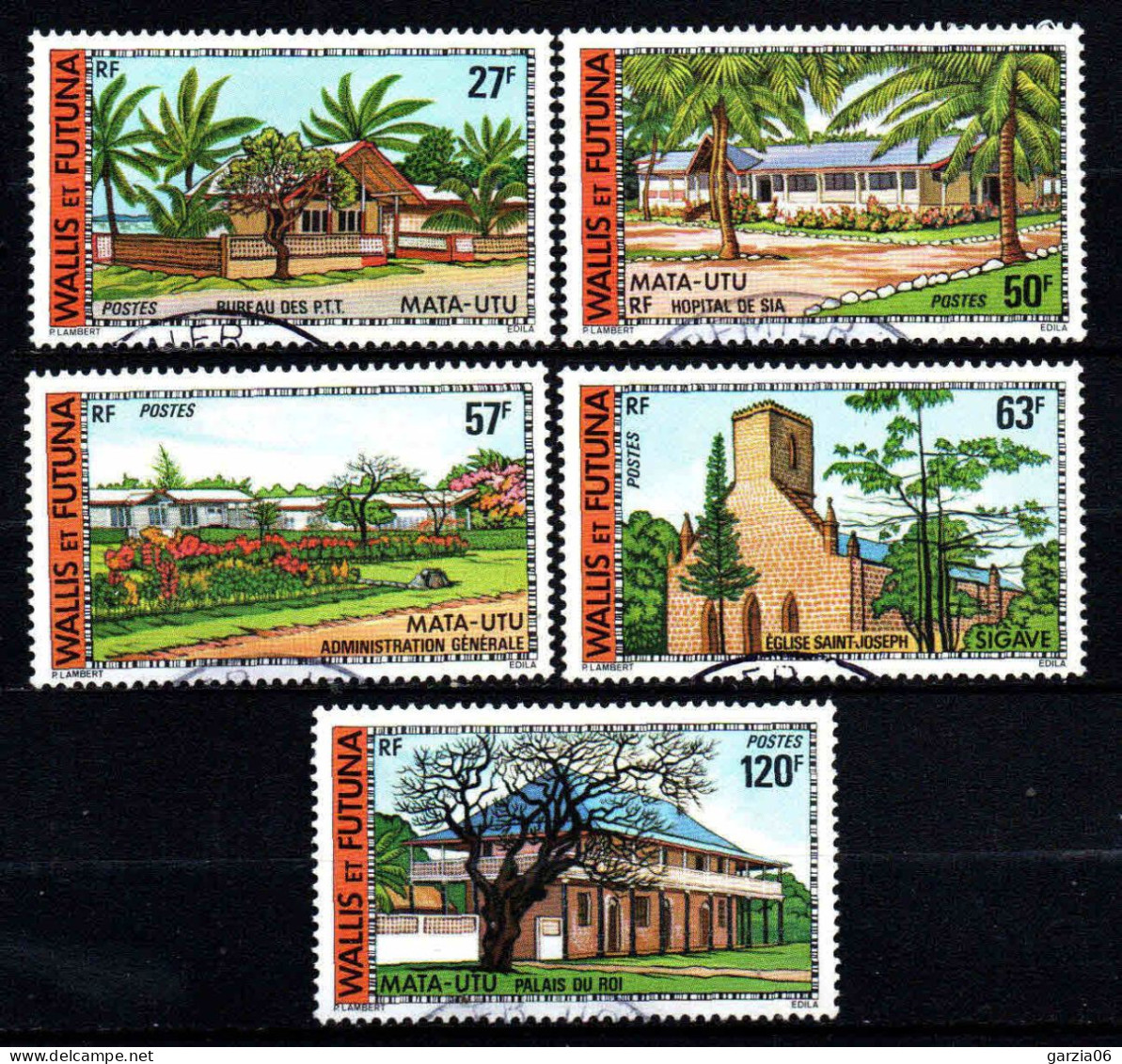 Wallis Et Futuna - 1977 - Bâtiments  - N° 203 à 207  - Oblit - Used - Gebraucht