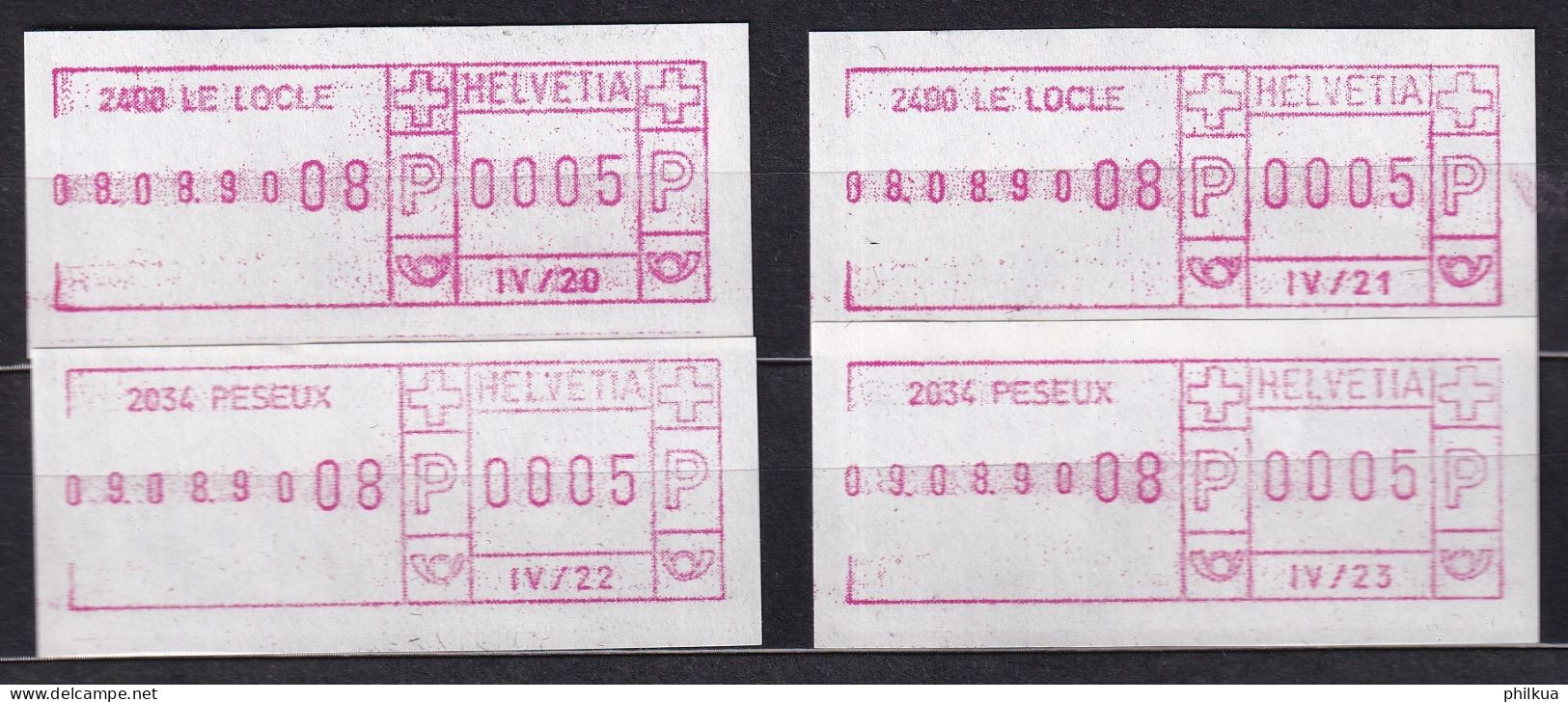 Postkreis IV / Sammlung FraMA - Alle Verschieden - La Chaux De Fonds, Biel/Bienne, Neuchâtel, Le Locle, Peseux - Postage Meters