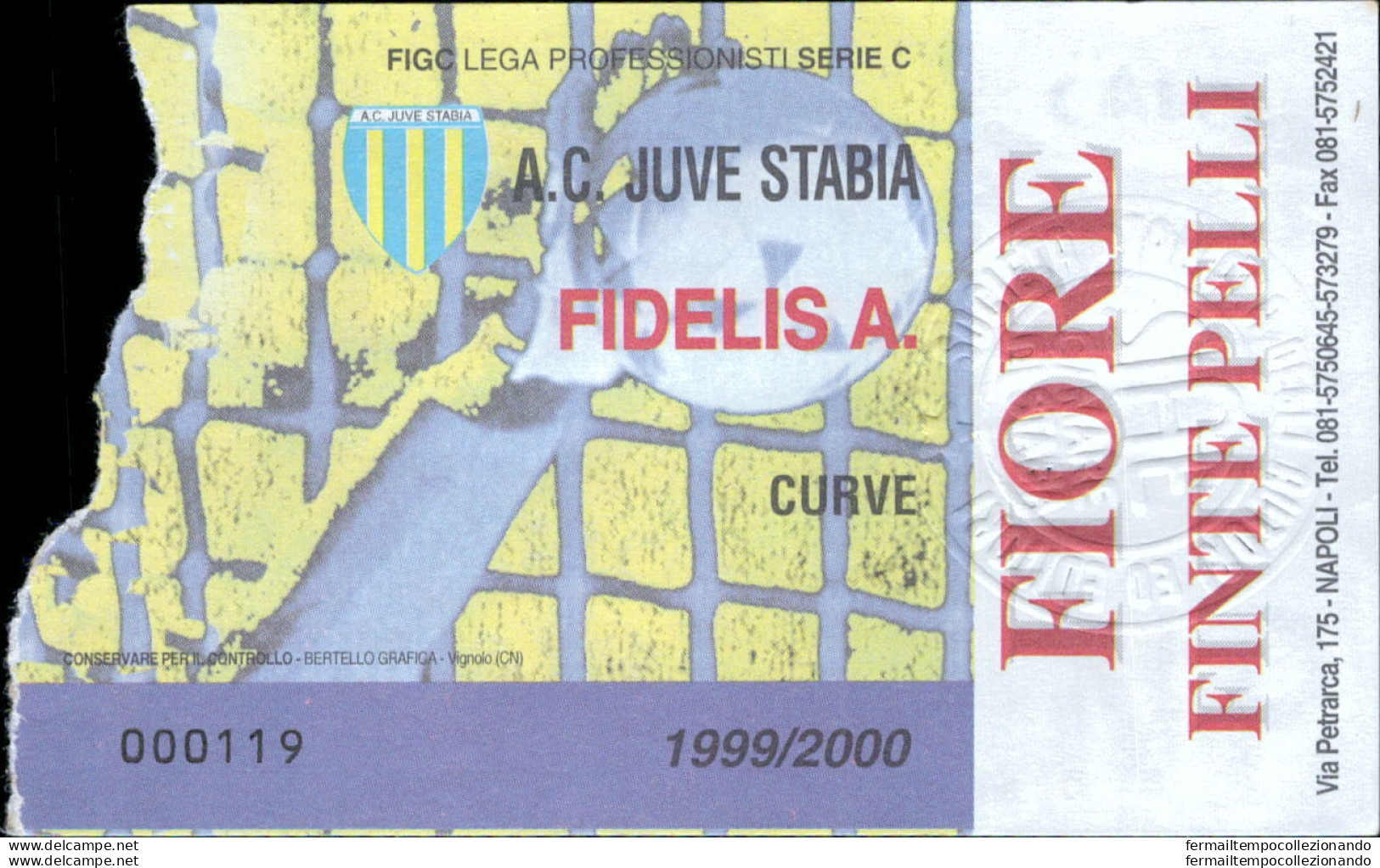 Bl86 Biglietto Calcio Ticket Juve Stabia - Fidelis Andria - Biglietti D'ingresso