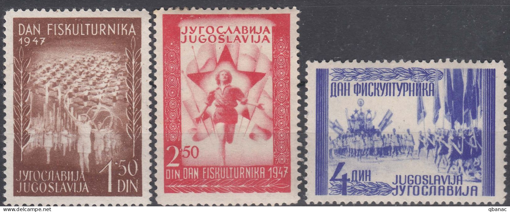 Yugoslavia Republic 1947 Mi#521-523 Mint Never Hinged - Neufs