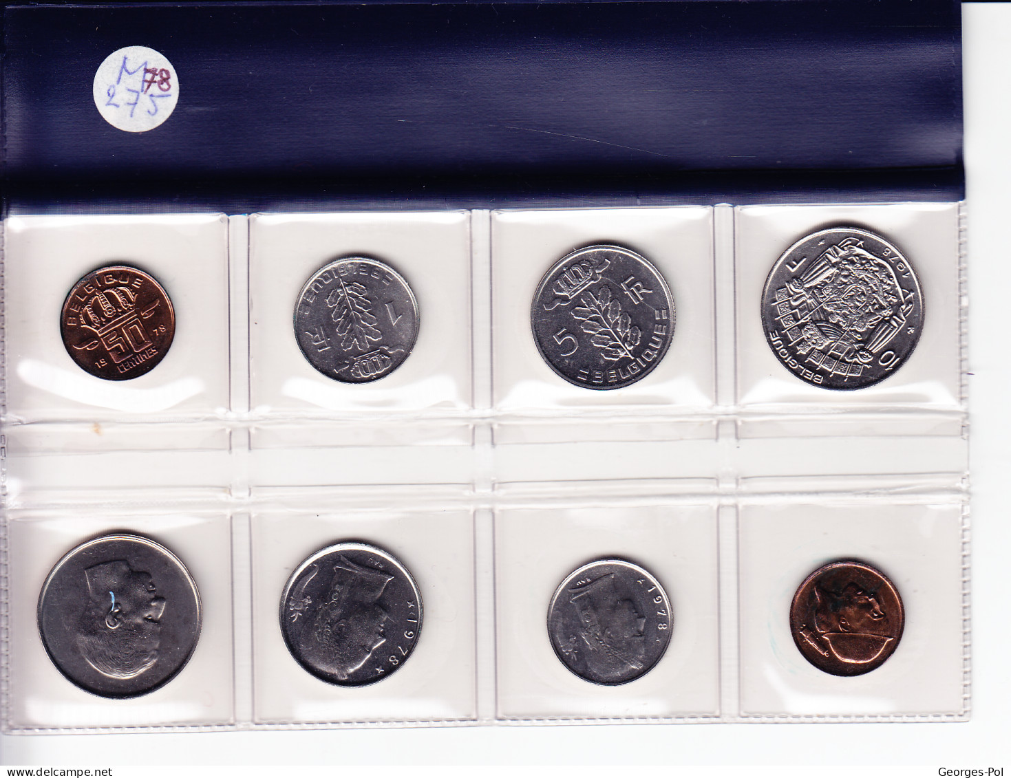 Monnaie Royale De Belgique 1978 Koninklijke Munt Van België.  Carte De 8 Pièces N'ayant Pas Circulé (4 FR + 4 NL) - FDC, BU, Proofs & Presentation Cases