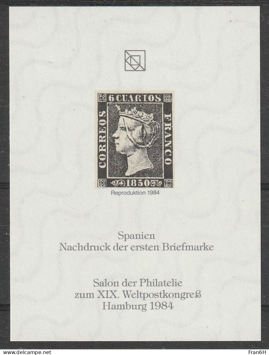 U.P.U. - Congrés Hambourg 1984 - Repro. 1er Timbre D'Espagne - Neuf - Hamburg 84 - Salon UPU - Spanien Briefmarke - U.P.U.