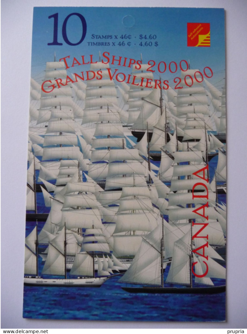 Canada  2000 N° Y&T C 1805, "  Les Grands Voiliers à Halifax "    Carnet De  10v N° 1805 à 1806  MNH - Carnets Complets