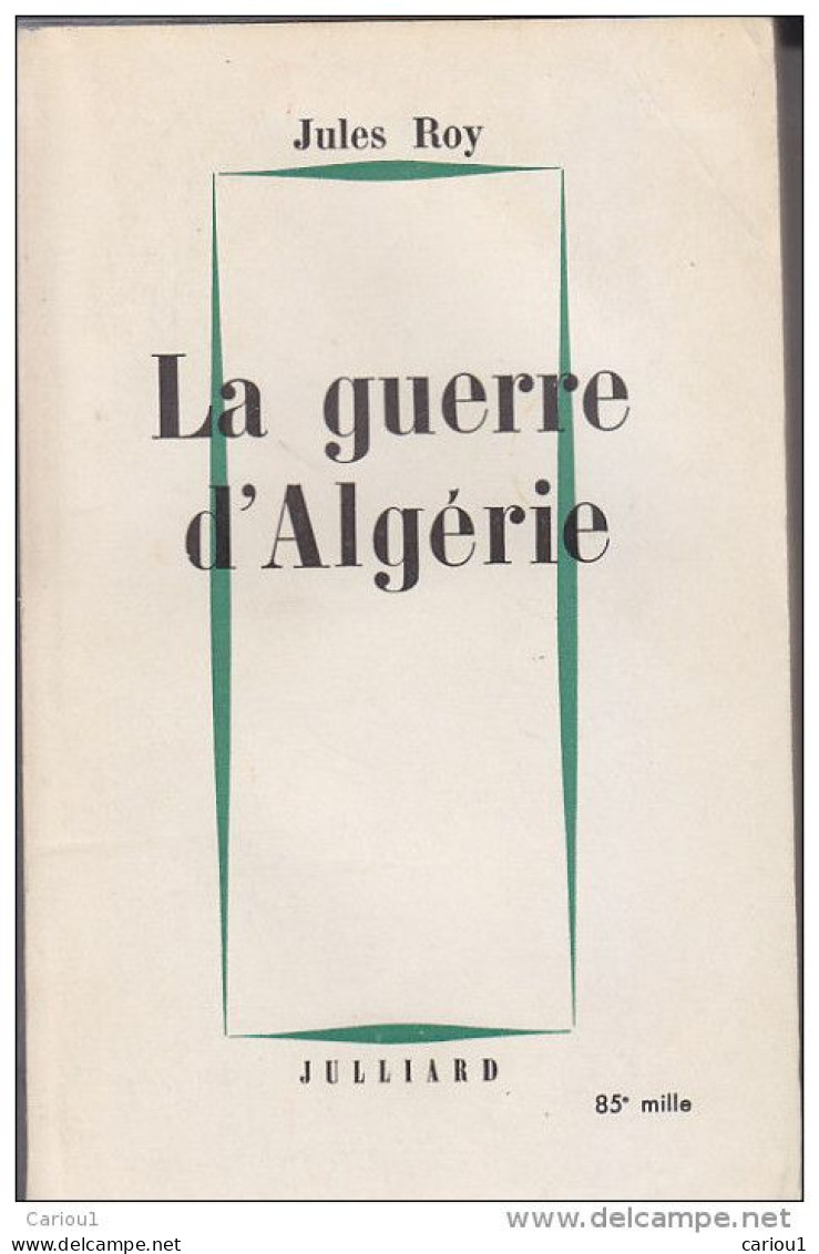 C1  Jules ROY La GUERRE D ALGERIE 1960 Epuise PORT INCLUS FRANCE - Français