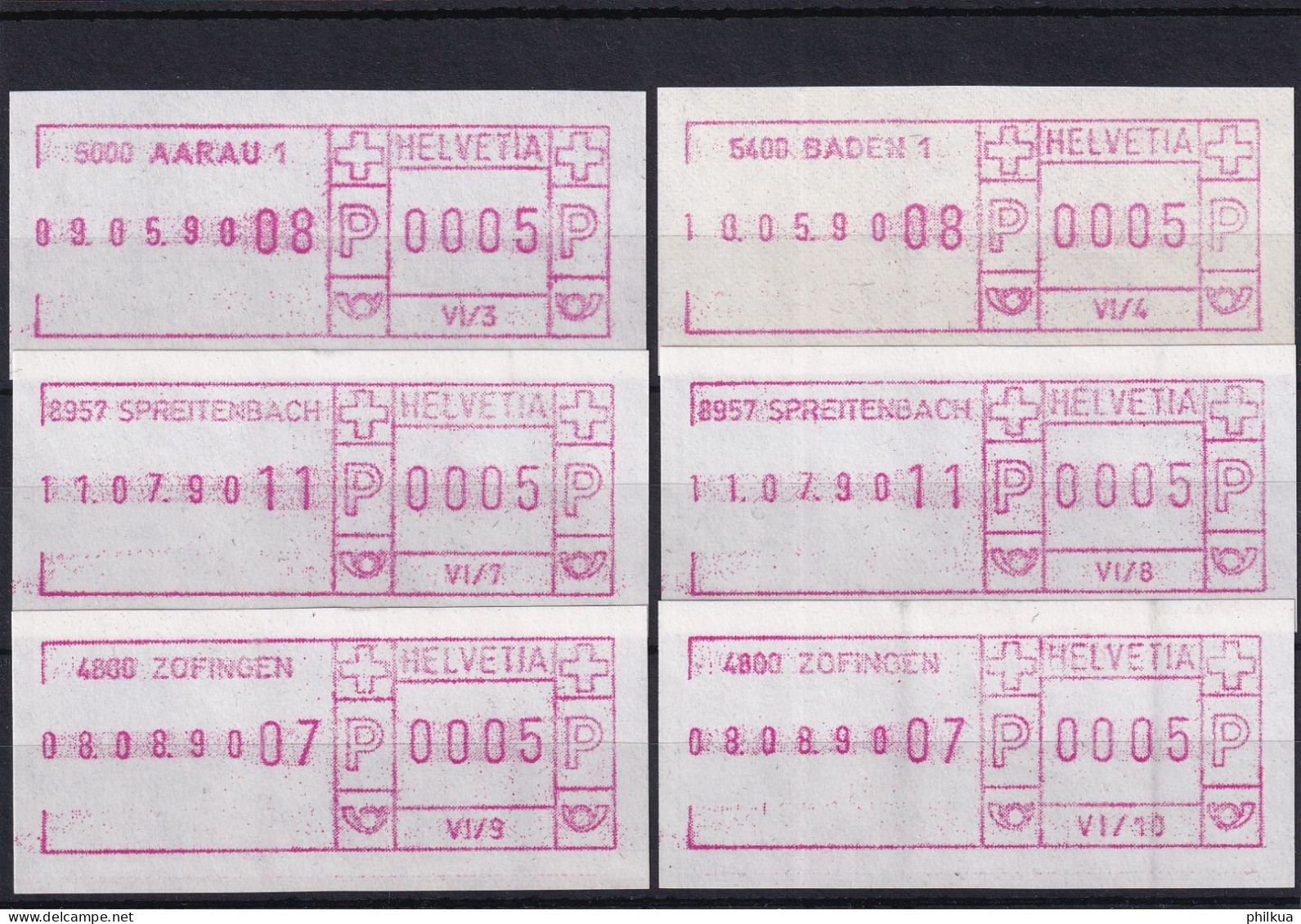 Postkreis VI / Sammlung FraMA - Alle Verschieden - Aarau, Baden, Spreitenbach, Zofingen - Frankiermaschinen (FraMA)