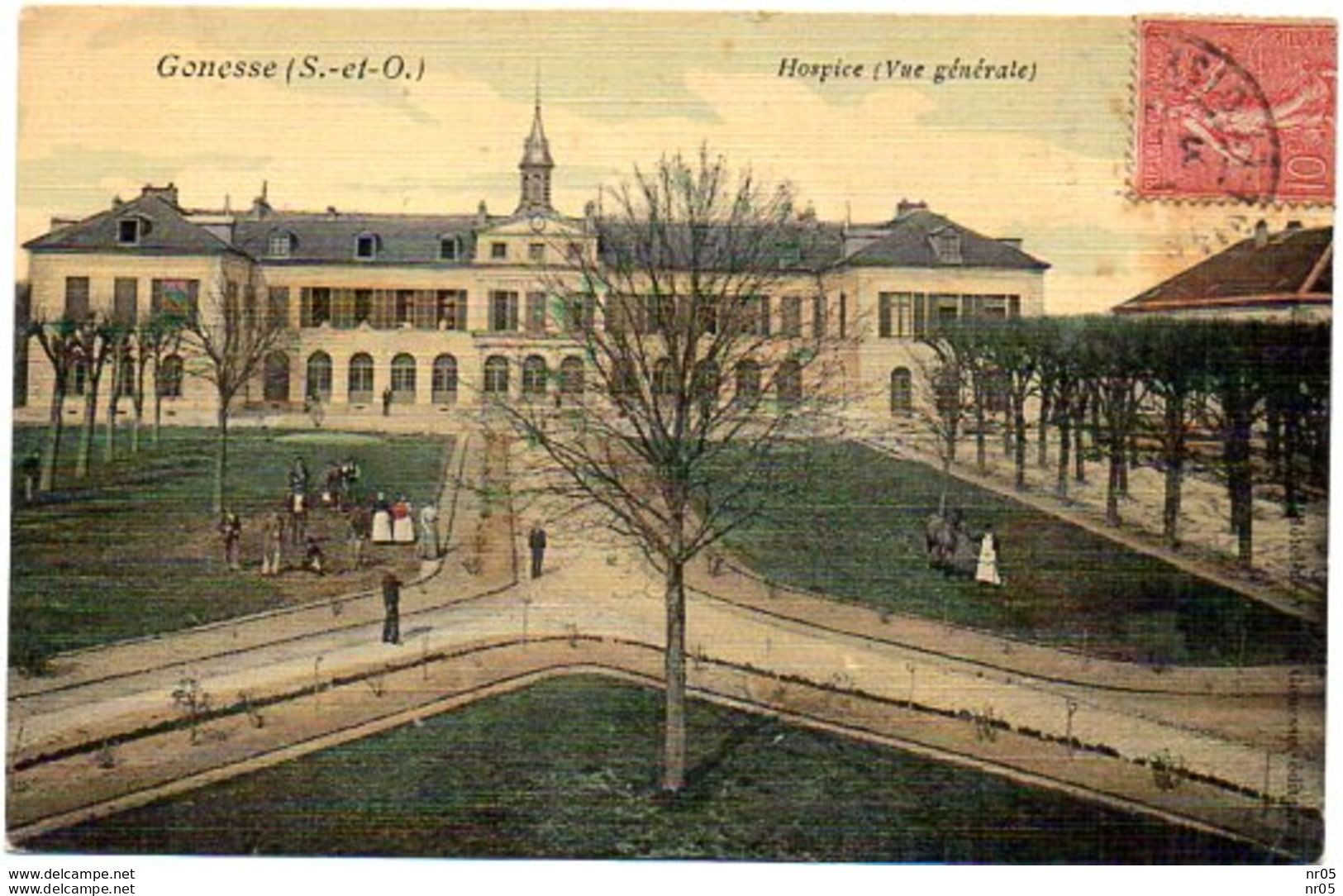 95  - GONESSE - Hospice ( Vue Générale ) Carte Colorisée Et Toilée    ( Val D'Oise ) - Gonesse