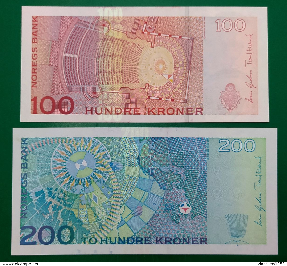 Norway / Norvege / 100 + 200 Kroner 2006 / P. 49c + 50d / AUNC / UNC Very High Conditions +++ - Norvège