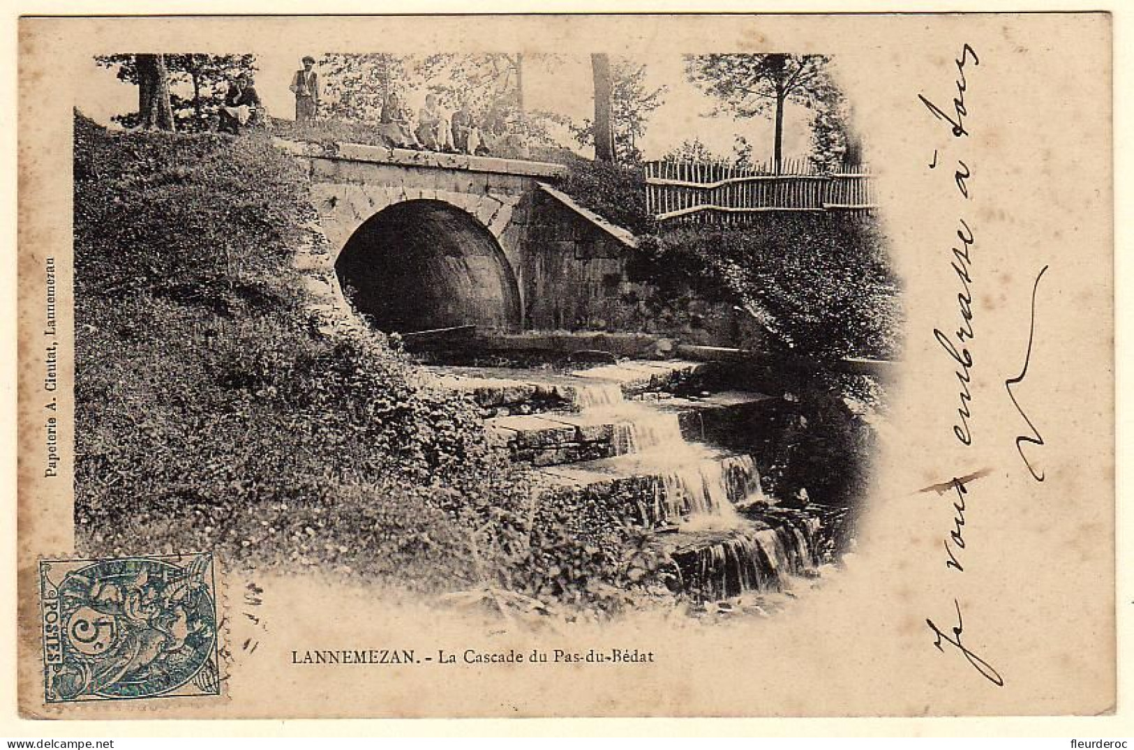 65 - B56662CPA - LANNEMEZAN - La Cascade Du Pas Du Bedat - Carte Pionniere - Bon état - HAUTES-PYRENEES - Lannemezan