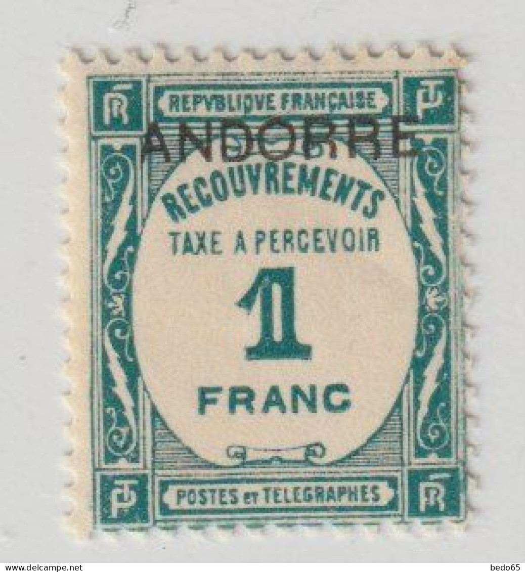 ANDORRE TAXE  N° 12  NEUF** TTB SANS CHARNIERE / Hingeless / MNH - Unused Stamps