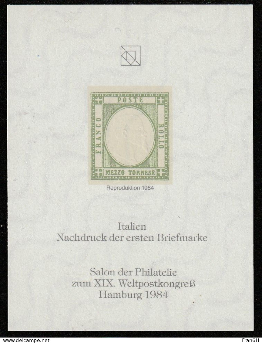 U.P.U. - Congrés Hambourg 1984 - Repro. 1er Timbre D'Italie - Neuf - Hamburg 84 - Salon UPU - Italien Briefmarke - U.P.U.