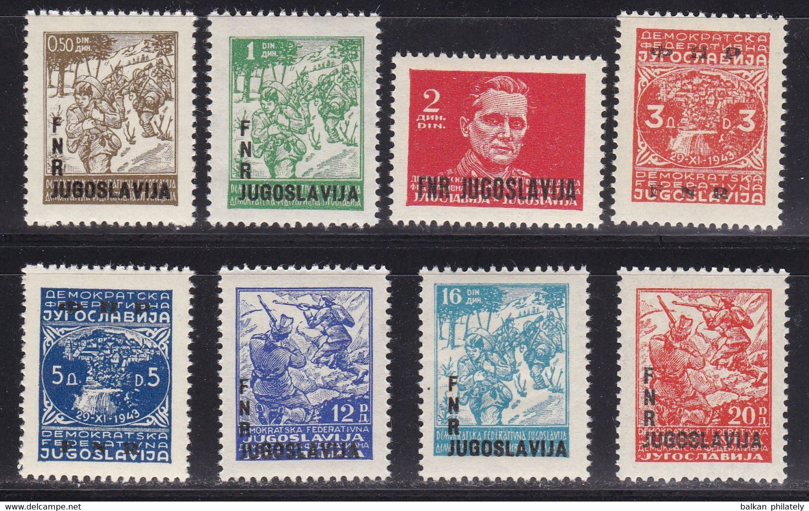 Yugoslavia 1949 Partisan Partisans Josip Broz Tito Definitive Stamps MNH - Nuovi