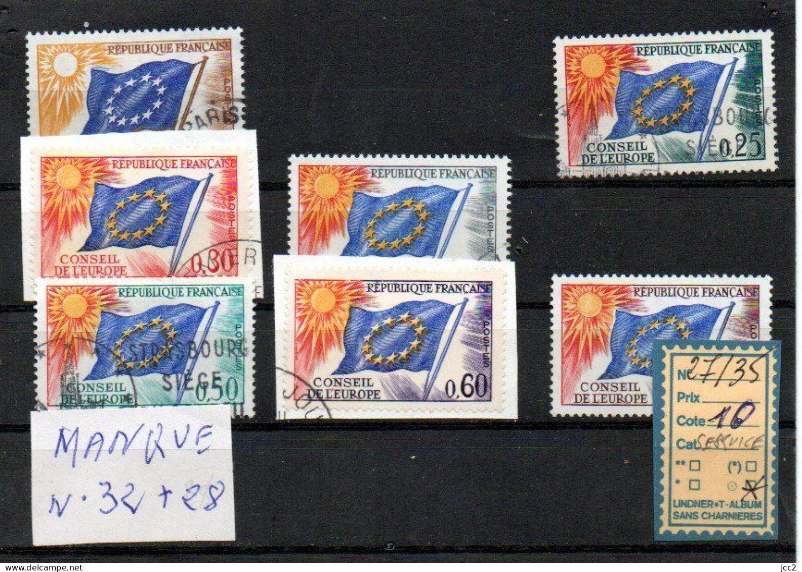 FRANCE  SERVICE OBLITERE N° 27/35 (Manque 28+32) - Used