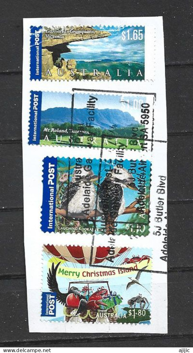 AUSTRALIE. 2023. Nouveaux Timbres : Paysages Et Faune D'Australie ,obllitérés Sur Fragment Lettre (faciale $ 5,85) - Lots & Kiloware (mixtures) - Max. 999 Stamps