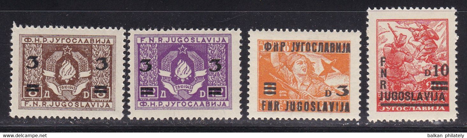 Yugoslavia 1949 Coat Of Arms Partisan Partisans Flags Definitive Stamps MNH - Nuovi