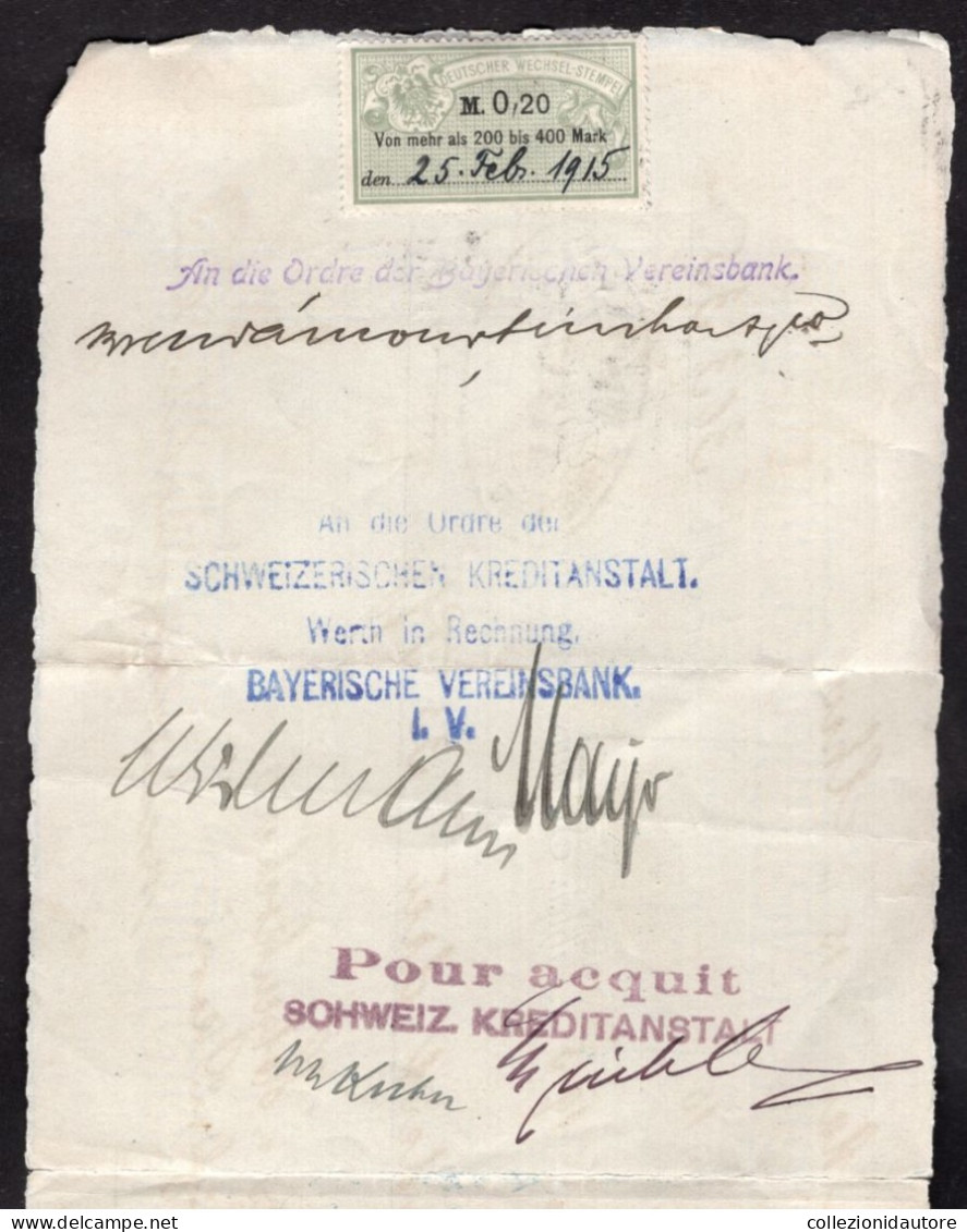 SWITZERLAND - INKASSO - CAMBIALE DEL 25.02.1915 DI 303,35 MARK - MÜNCHEN - CHUR - Bills Of Exchange