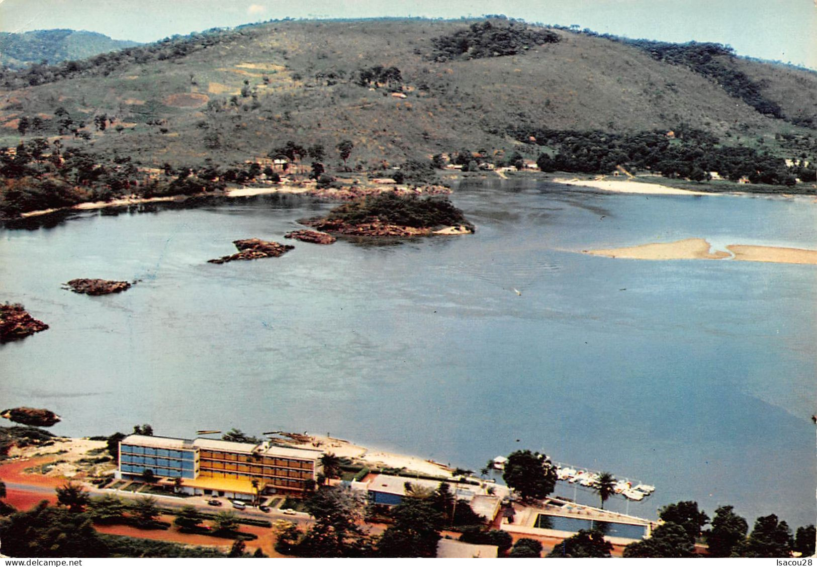 REP. CENTRAFICAINE - BANGUI - VUE AERIENNE SUR L OUBANGUI -1ER PLAN ROCK HOTEL - 3947 - HOA-QUI - Centrafricaine (République)