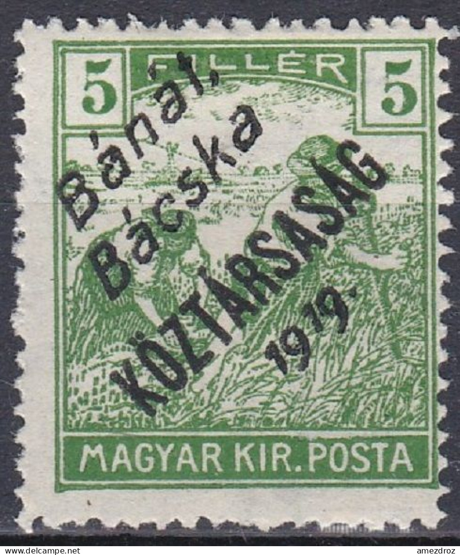 Hongrie Banat Bacska 1919 Mi 26 MH * Moissonneurs   (A8) - Banat-Bacska