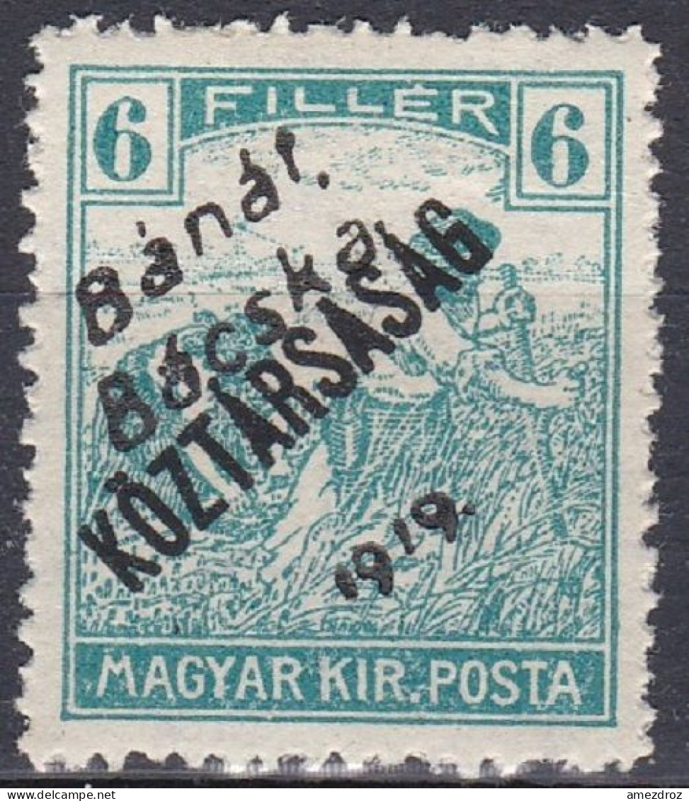 Hongrie Banat Bacska 1919 Mi 27 MH * Moissonneurs   (A8) - Banat-Bacska