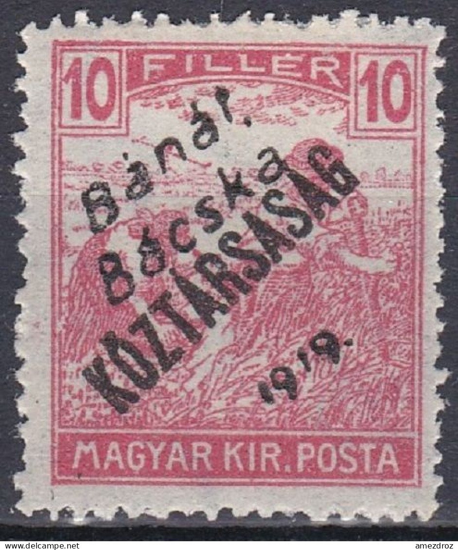 Hongrie Banat Bacska 1919 Mi 28 MH * Moissonneurs   (A8) - Banat-Bacska