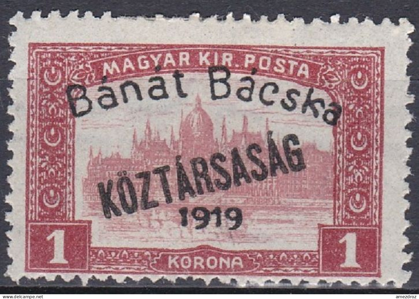 Hongrie Banat Bacska 1919 Mi 31 MH * Palais  (A8) - Banat-Bacska