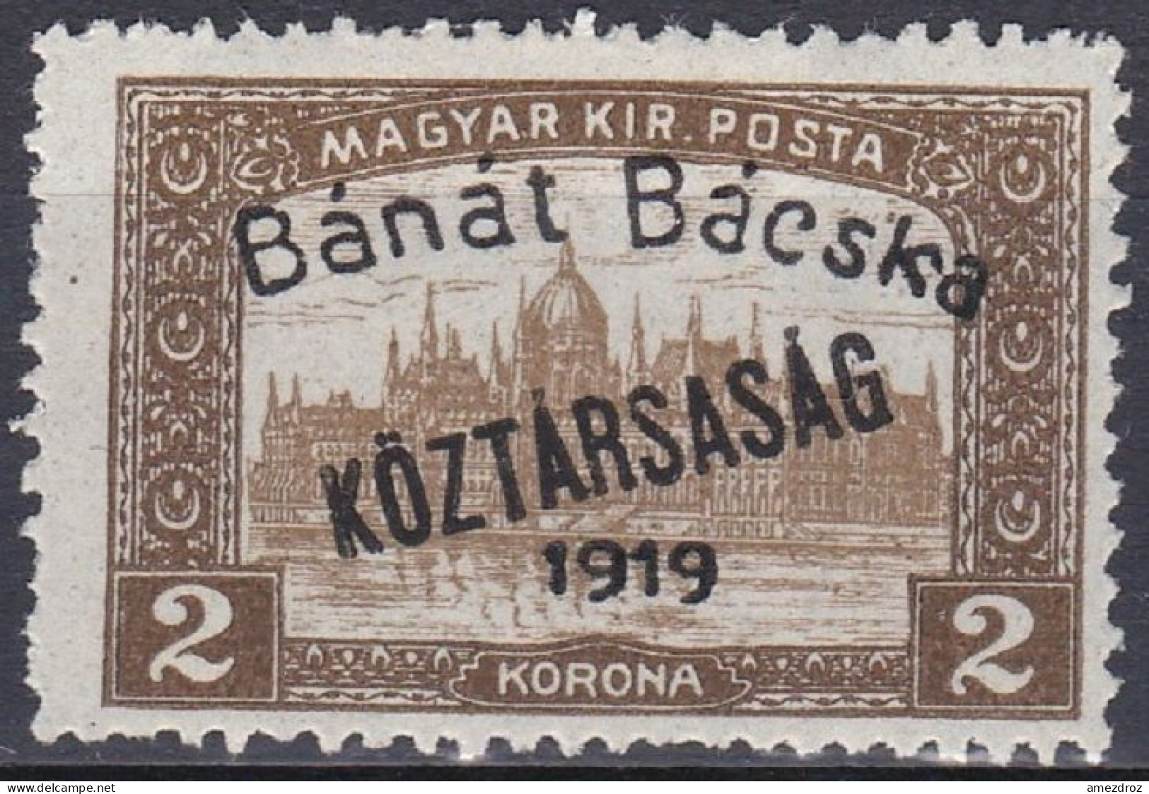 Hongrie Banat Bacska 1919 Mi 32 MH * Palais   (A8) - Banat-Bacska