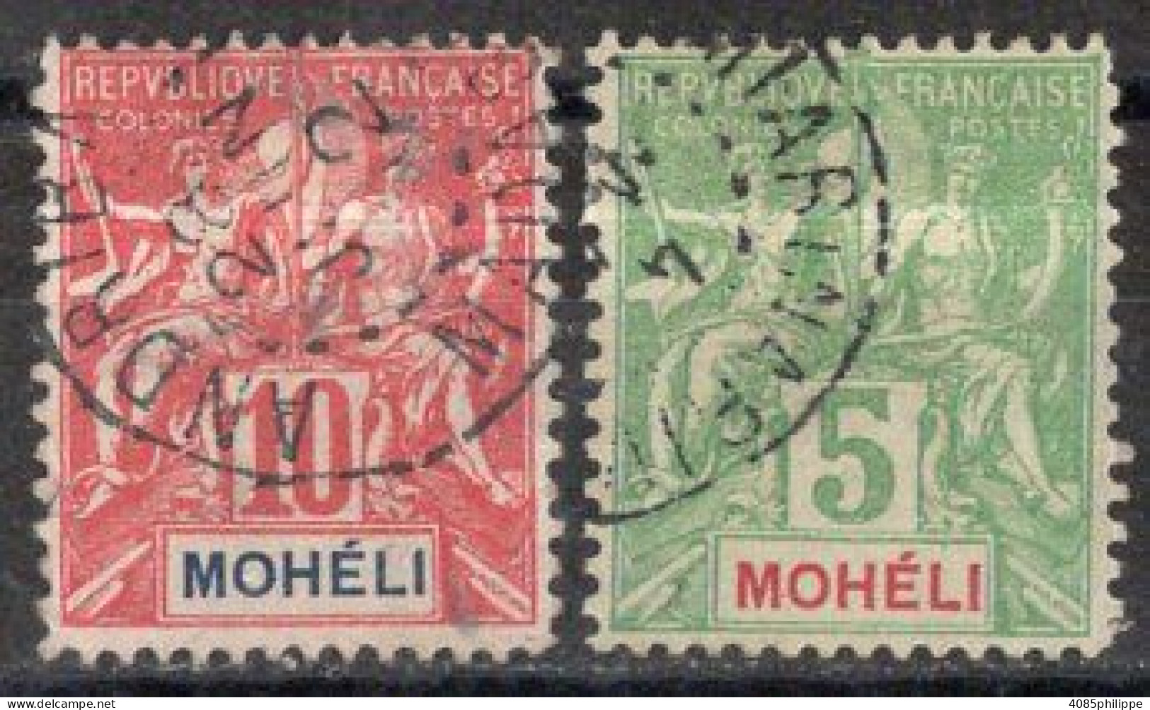 MOHELIE Timbres-poste N°4 & 5  Oblitérés ( Dont ANDRIBA ) Les 2 Avec Très Légers Amincis - Used Stamps