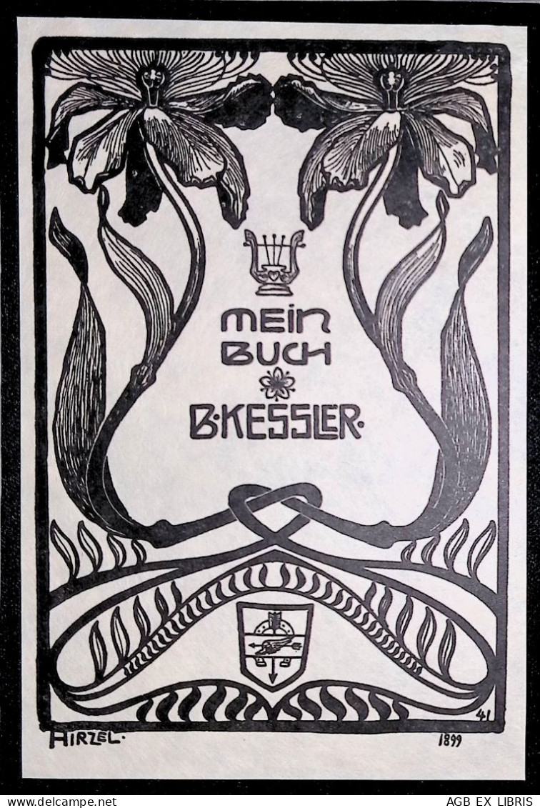 EX LIBRIS HERMANN HIRZEL Per B KESSLER MEIN BUCH L26-F02 - Exlibris