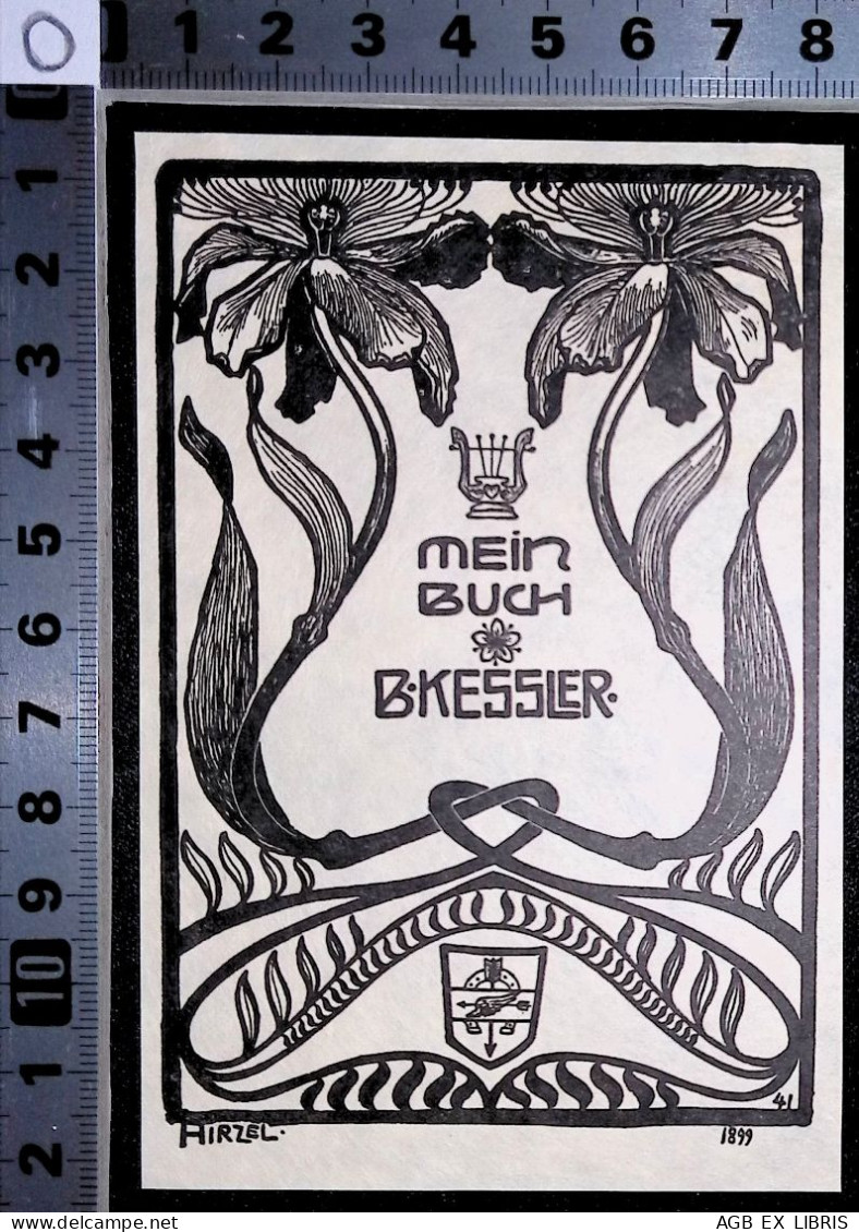 EX LIBRIS HERMANN HIRZEL Per B KESSLER MEIN BUCH L26-F02 - Exlibris