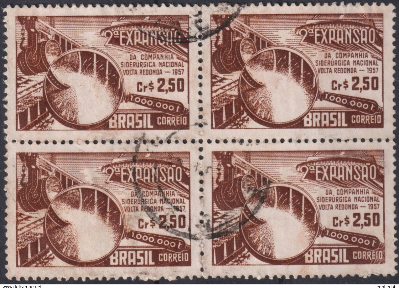 1957 Brasilien ° Mi:BR 907, Sn:BR 844, Yt:BR 626, Volta Redonda, National Steel Company's Expansion Campaign - Gebraucht