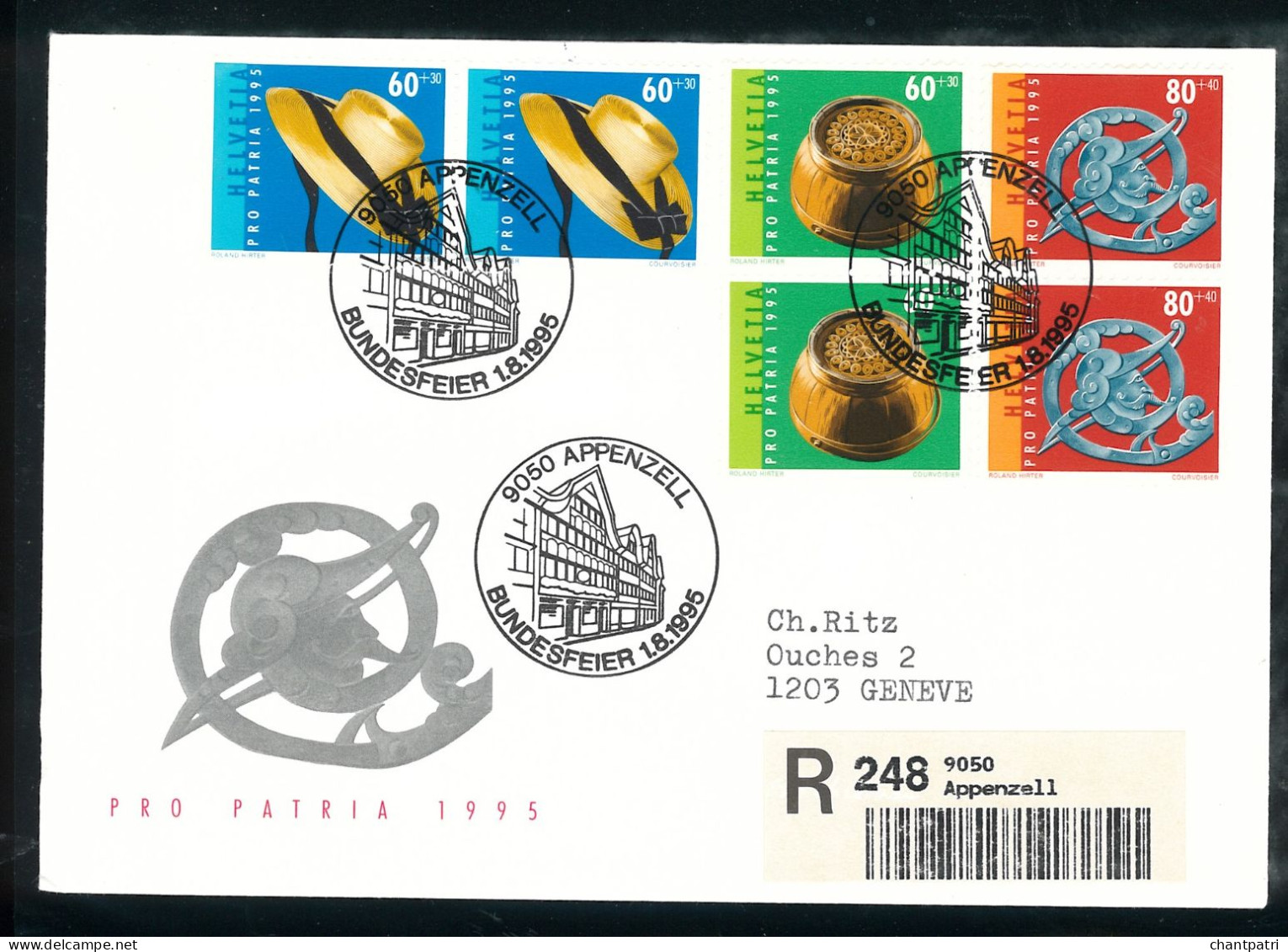 Bundesfeier 1995 - Pro Patria - 01 08 1995 - 9050 Appenzel - Bundesfeier 55/1 - Briefe U. Dokumente