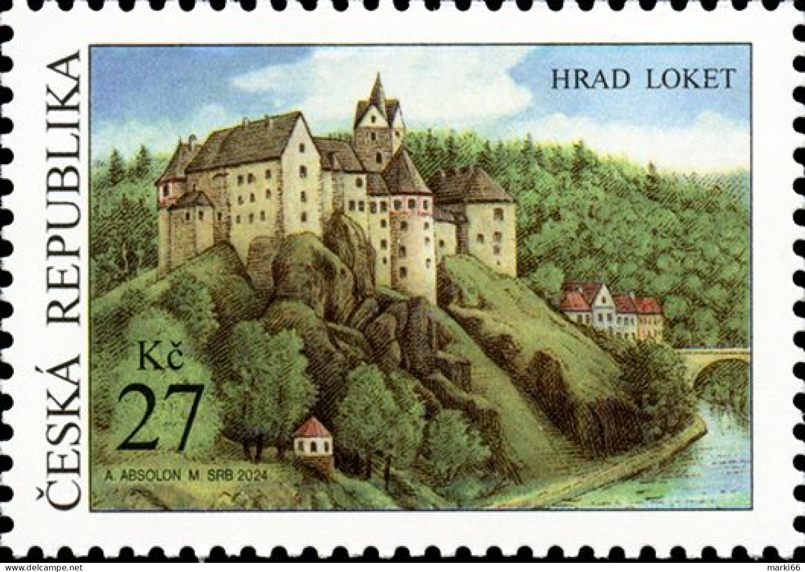 Czech Republic - 2024 - Beauties Of Our Country - Loket Castle - Mint Stamp - Nuevos