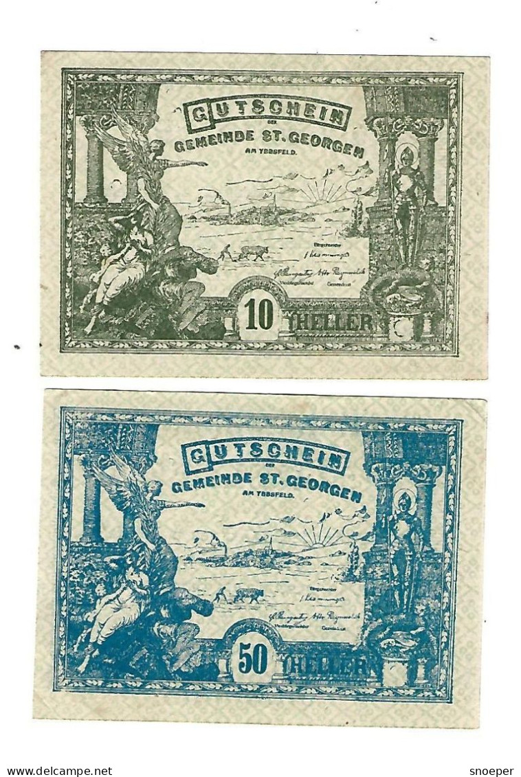 **Austria Notgeld St Georgen Am Ybbsfelde Serie 10+50 Heller 885.2 - Oesterreich