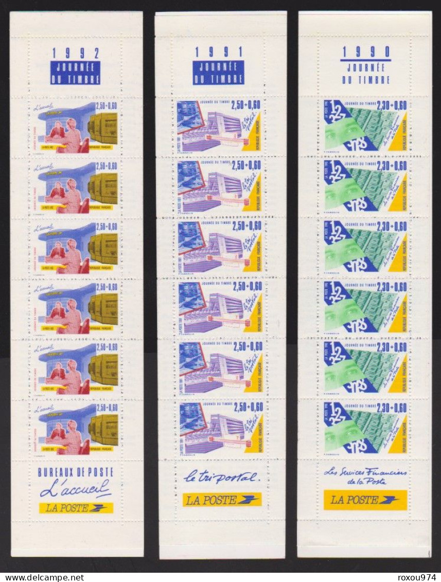 JOURNEE DU TIMBRE   3 CARNETS    BC2640-2689-2744       ANNEES  1990-91-92          SCAN - Dag Van De Postzegel