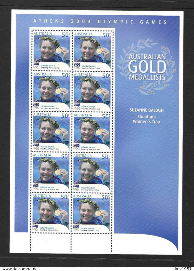 Australia 2004 MNH Australian Gold Medallists Sg 2410 Suzanne Balogh Sheetlet - Ongebruikt