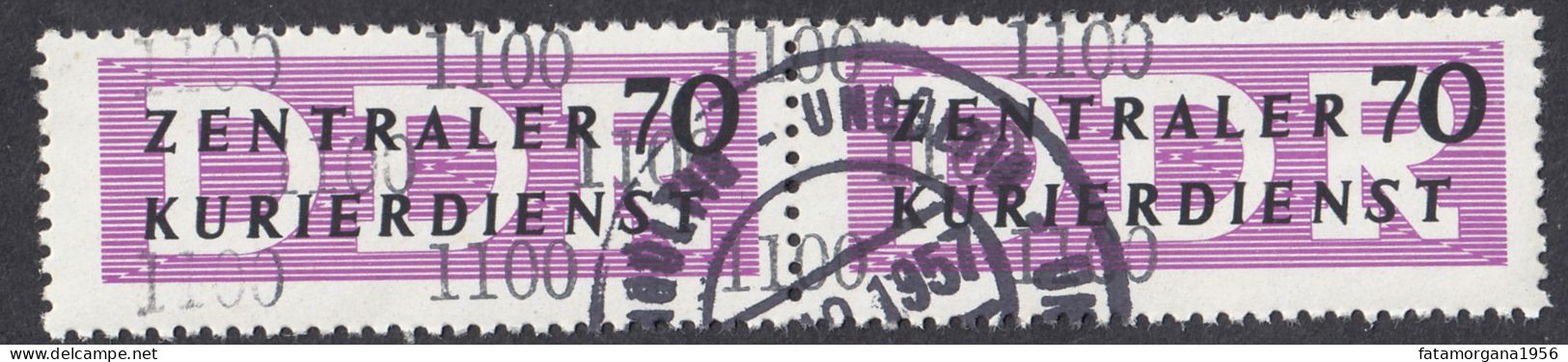 DDR - 1957 - Coppia Di Yvert Servizio 48 Usati Uniti Fra Loro. - Used