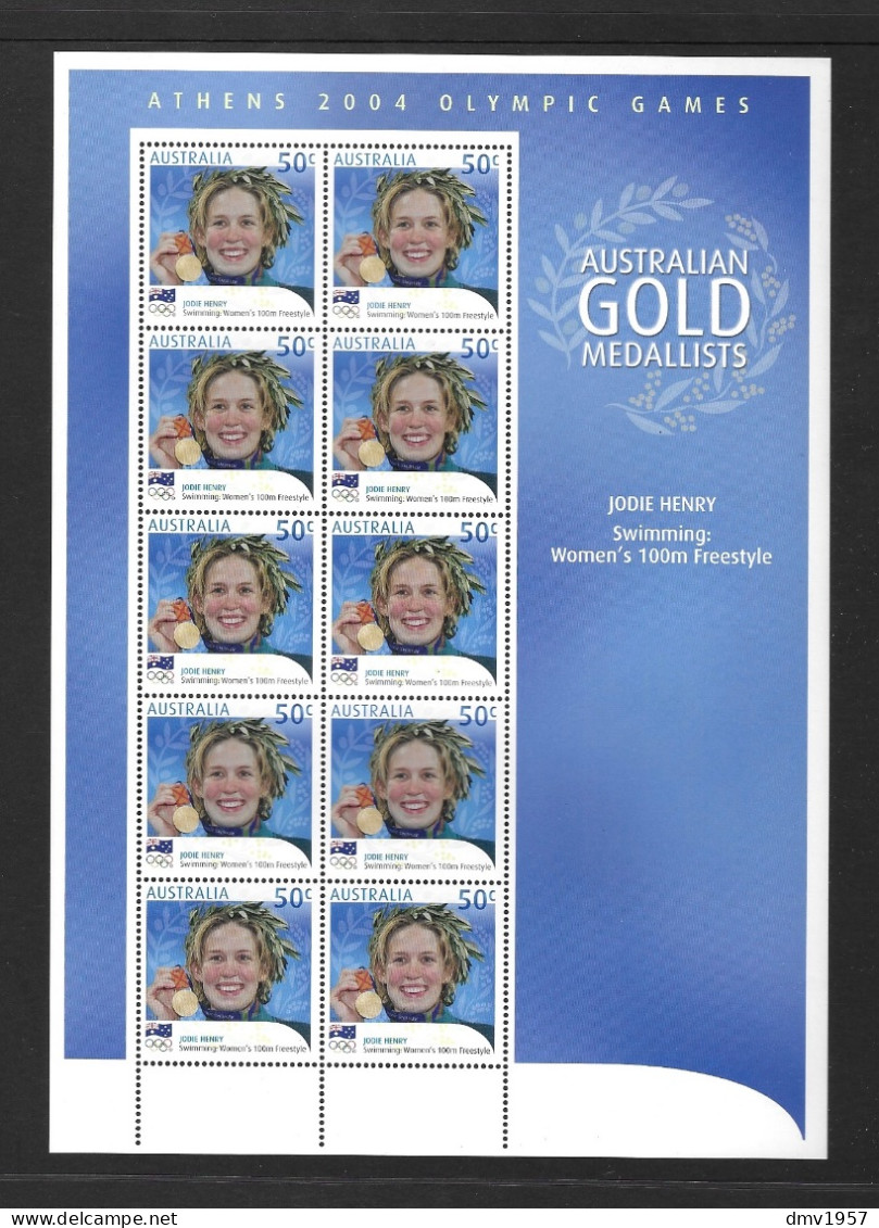 Australia 2004 MNH Australian Gold Medallists Sg 2412 Jodie Henry Sheetlet - Ungebraucht