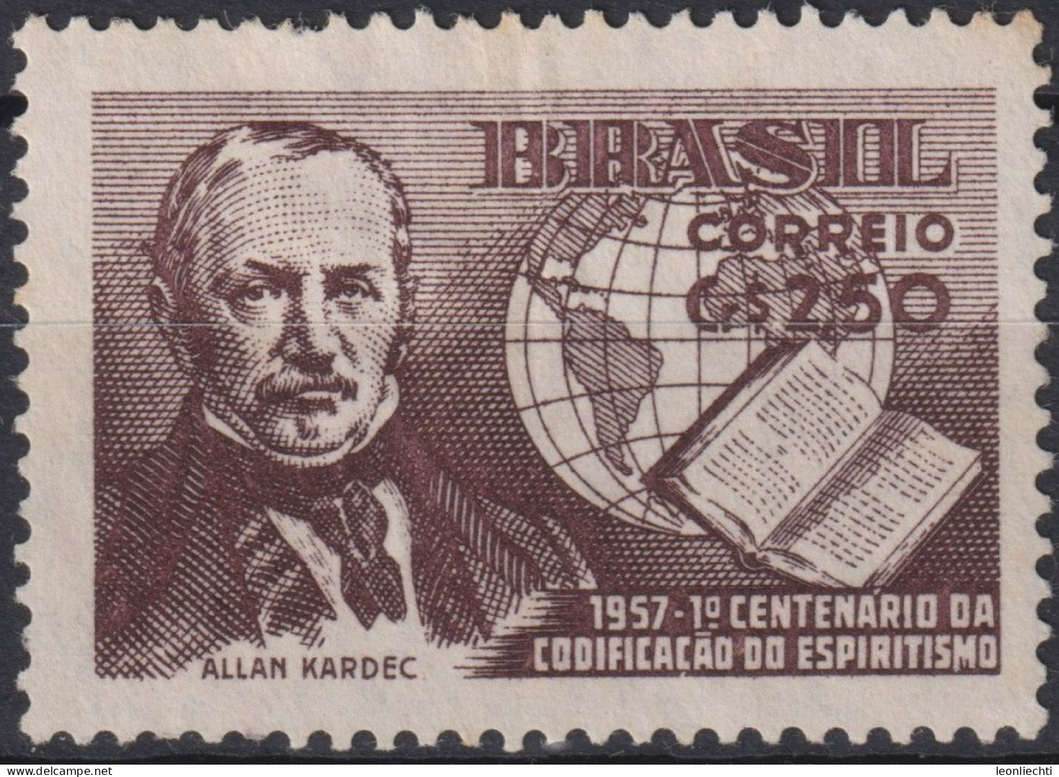 1957 Brasilien ° Mi:BR 909, Sn:BR 846, Yt:BR 628, Allan Kardec/100 Years Spiritualism - Used Stamps
