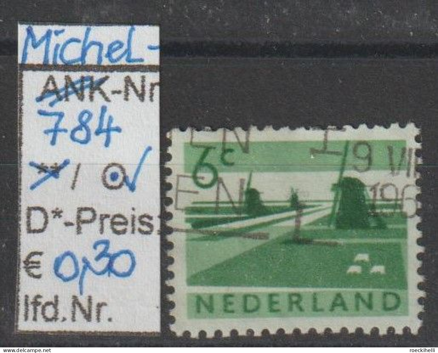 1962 - NIEDERLANDE - FM/DM "Landschaften-Polder.." 6 C Dkl'grün  - O  Gestempelt - S. Scan (784o Nl) - Used Stamps