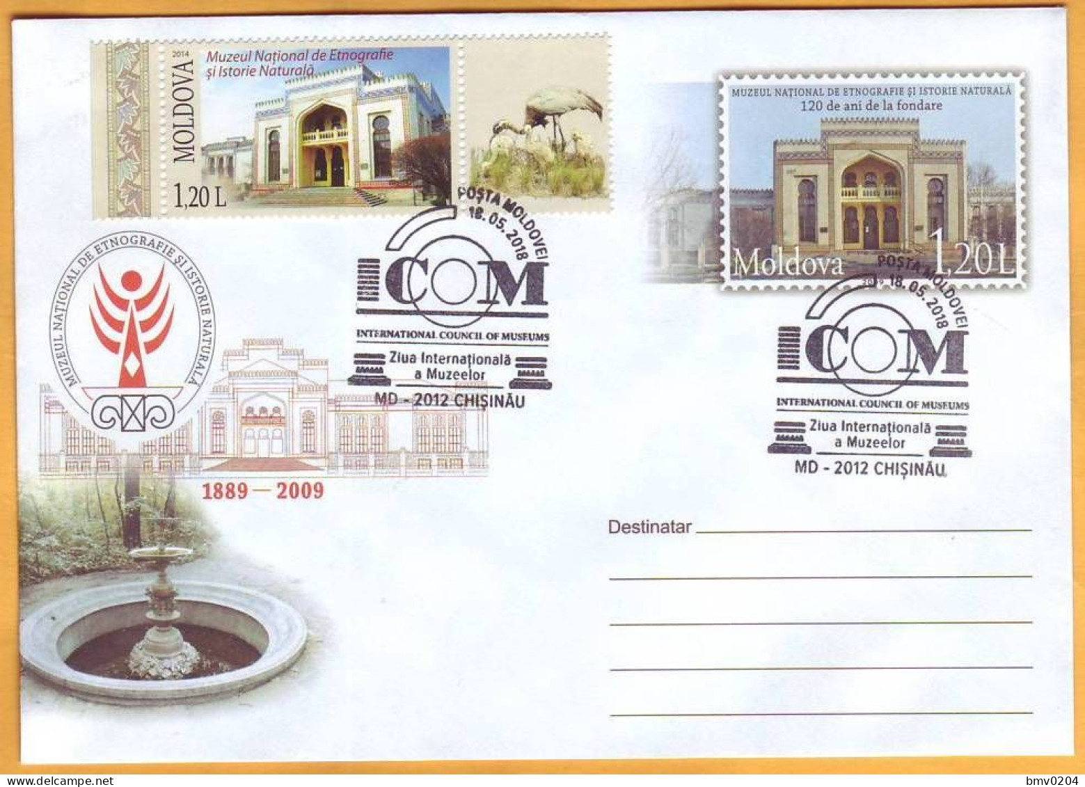 2018 Moldova Moldavie Moldau International Museum Day. Special Postal Cancellation Cover. - Musées