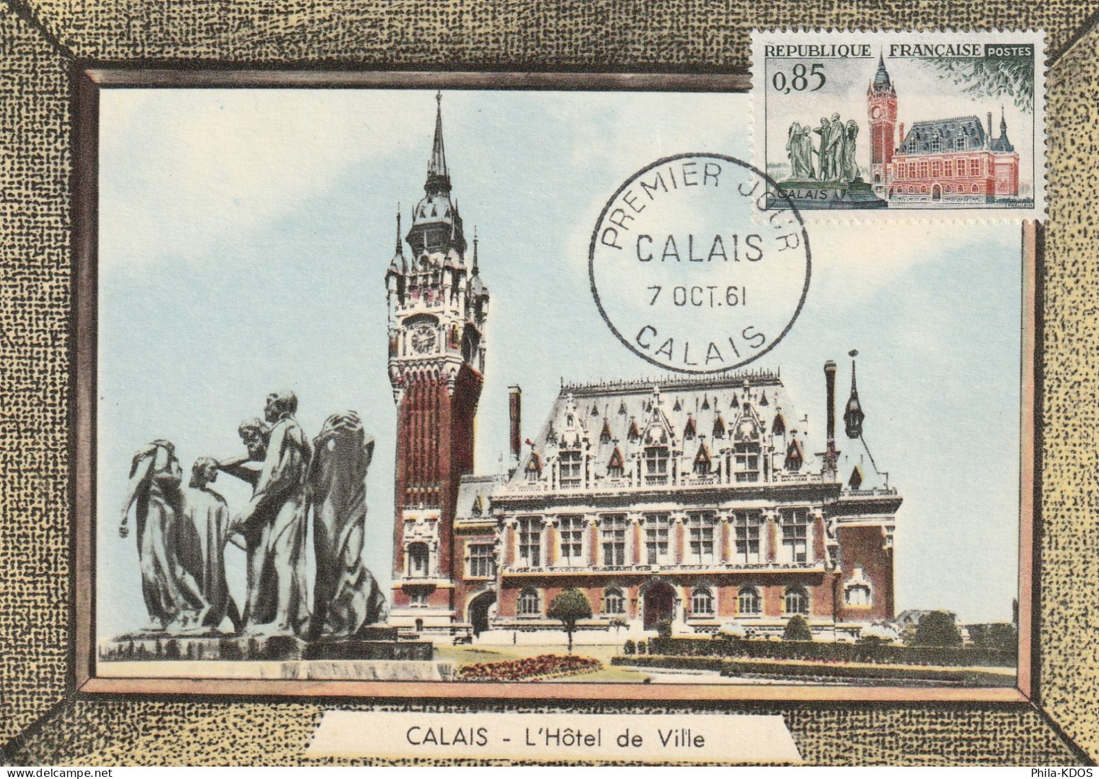 " CALAIS " Sur Carte Maximum De 1961 N° YT 1316. Voir état CM à Saisir !!! - Other & Unclassified