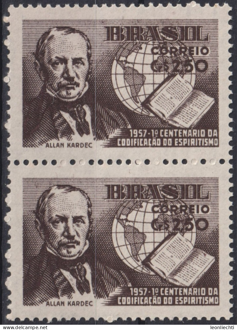 1957 Brasilien ** Mi:BR 909, Sn:BR 846, Yt:BR 628, Allan Kardec/100 Years Spiritualism - Ungebraucht